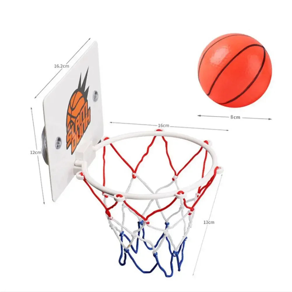 Mini Indoor Basketball Hoop with 2 Balls, Suction Cup Wall Mounted Basketball Backboard, Sports Toy for Kids Boys Girls