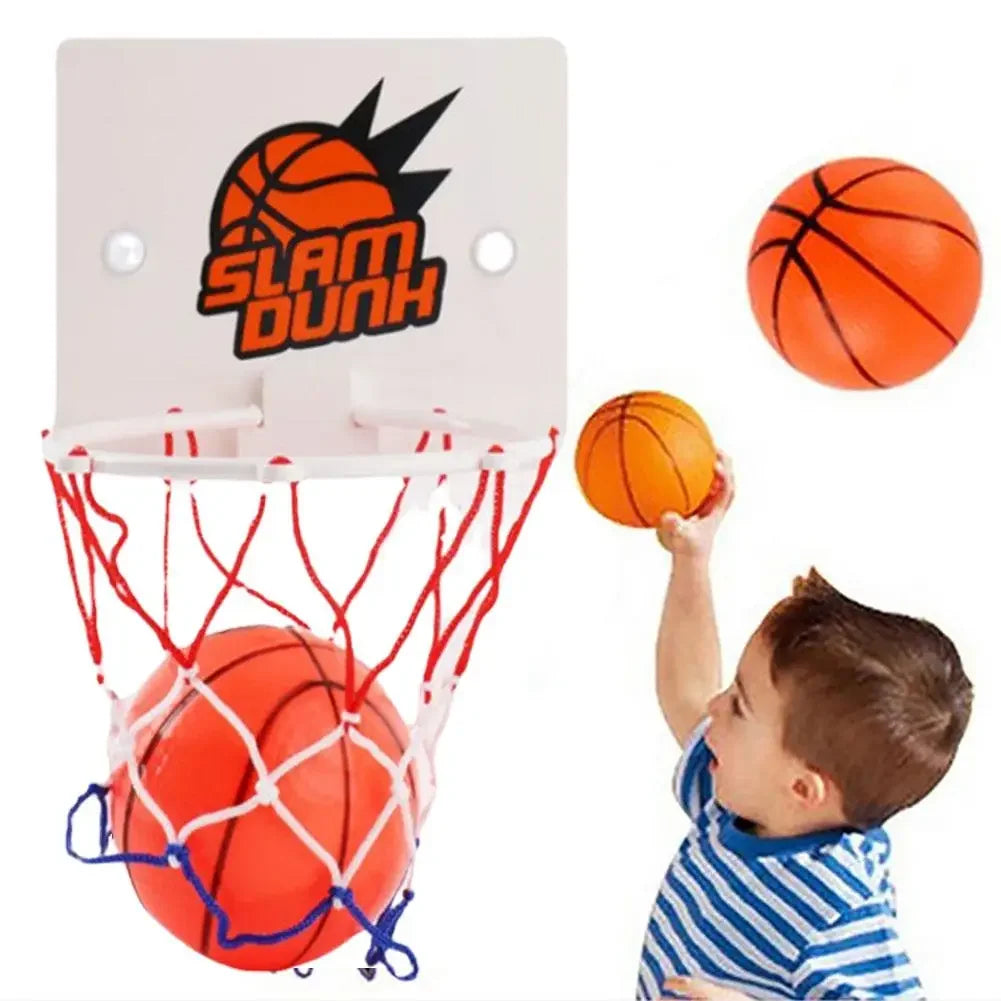 Mini Indoor Basketball Hoop with 2 Balls, Suction Cup Wall Mounted Basketball Backboard, Sports Toy for Kids Boys Girls