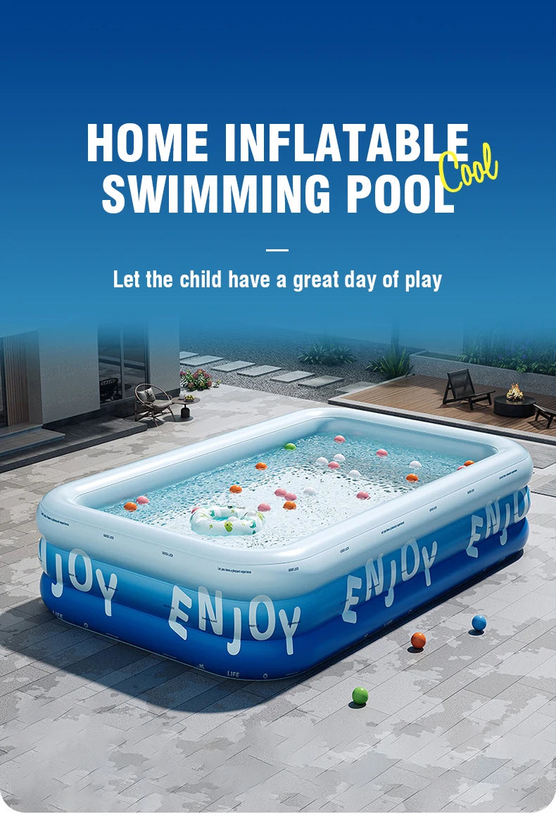 Inflatable Pool 3/2.6/2.1M Large Family Pools Swimming Pool with Canopy Children's Outdoor Removable Basen Toys for Kids Adult
