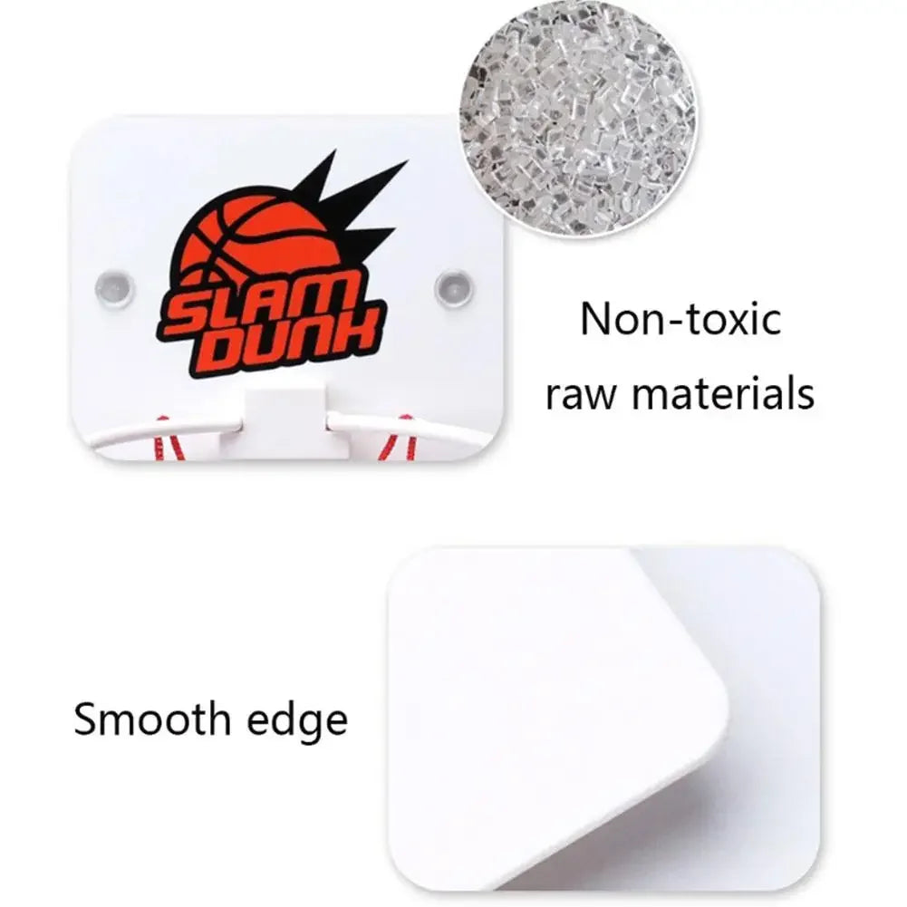 Mini Indoor Basketball Hoop with 2 Balls, Suction Cup Wall Mounted Basketball Backboard, Sports Toy for Kids Boys Girls